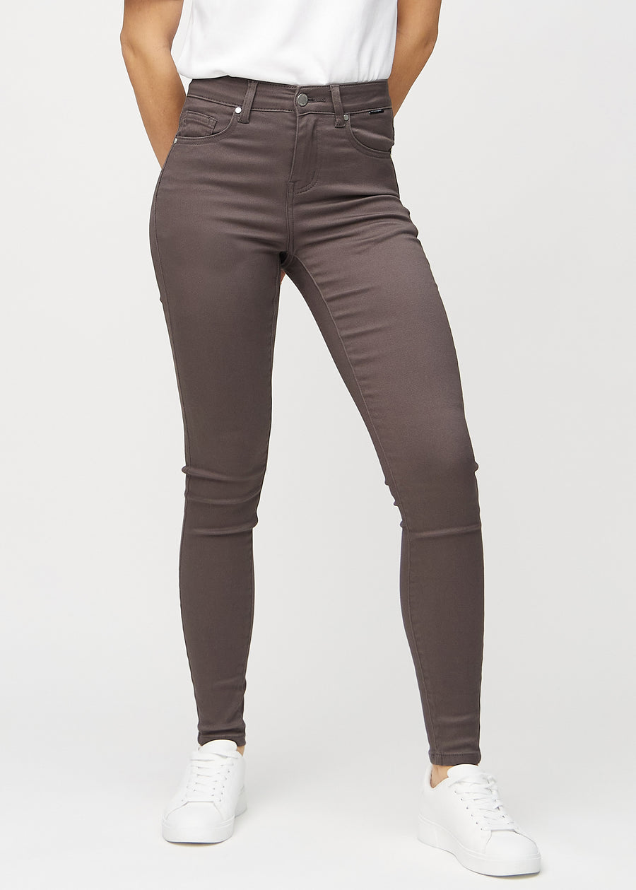 Grey-brown skinny jeans, model name Thunders, slim fit, seen from the front.