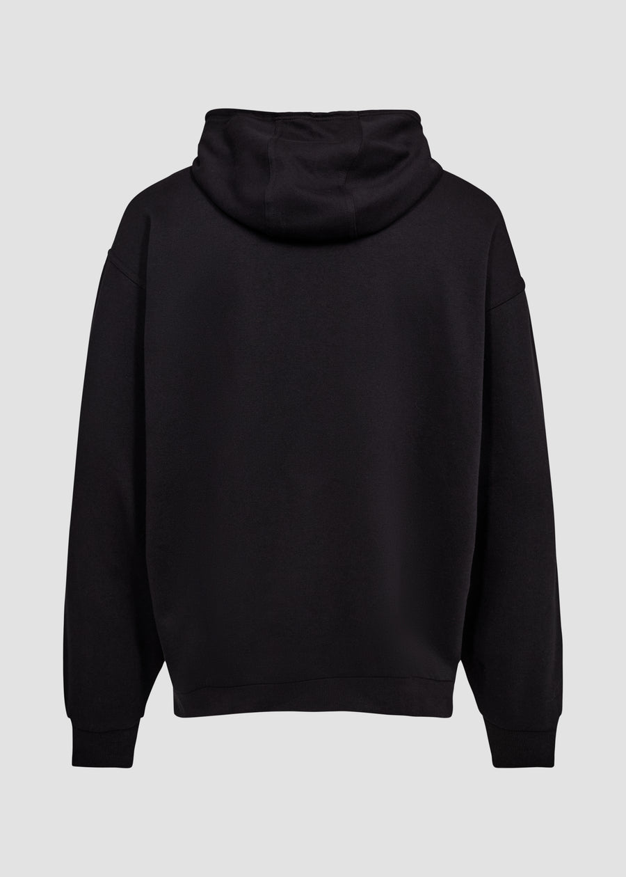 Sort unisex hoodie fra Perfect Jeans, set bagfra.